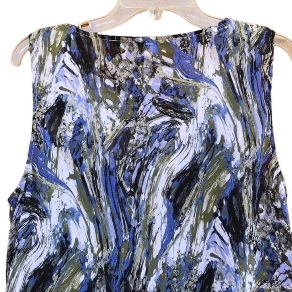 Kensie Marbled Blue Black Grey Shift Short Flowy Dress Size XL - Picture 6 of 8